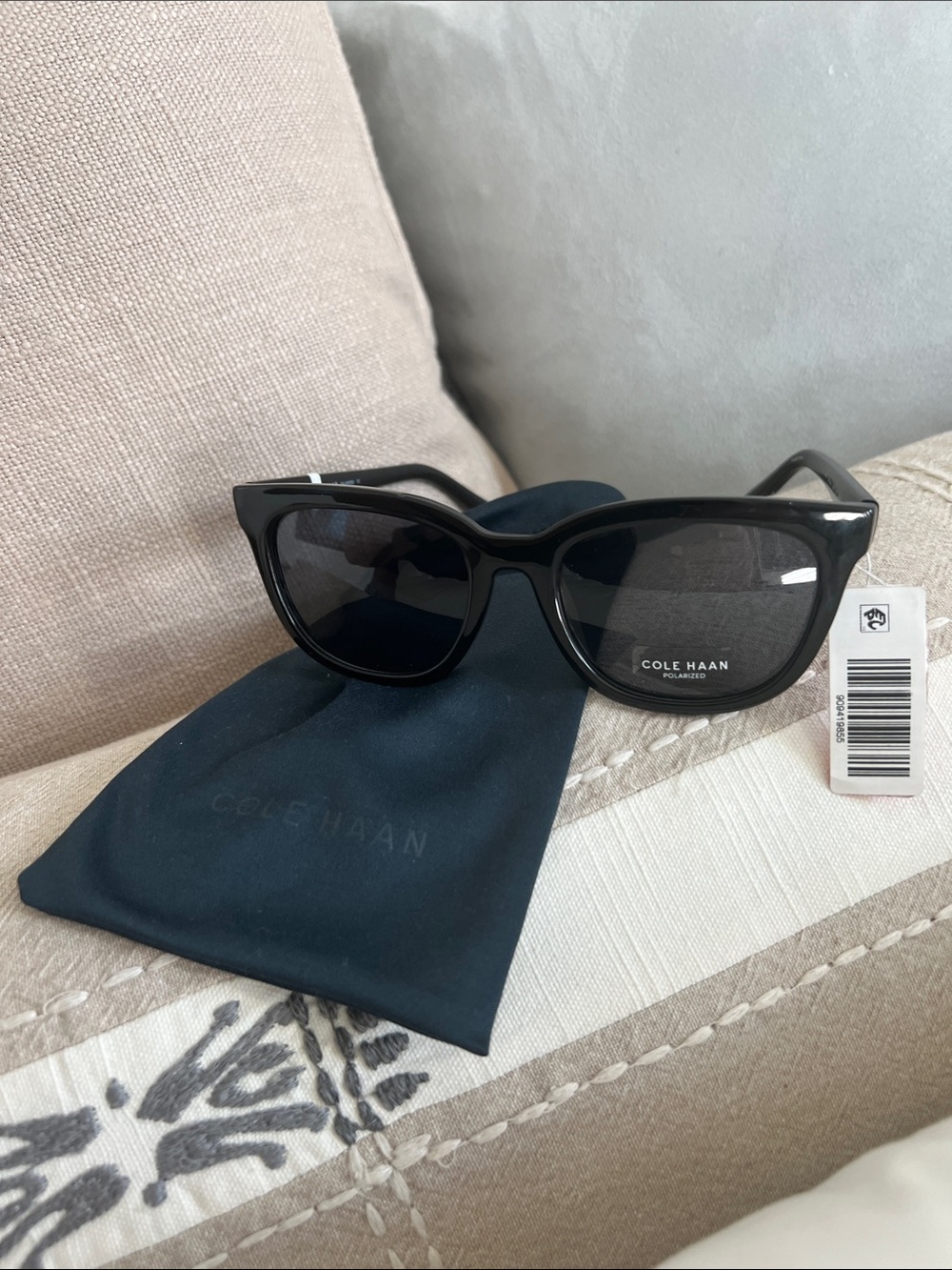 Cole Haan Black Gloss Cat-Eye Sunglasses - Picture 3 of 5